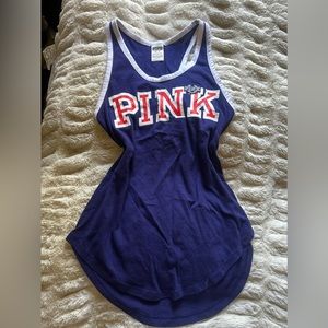 💓 Pink Victoria secret oversize tank top stretchy blue